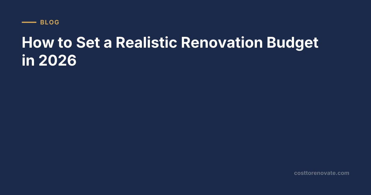 Curated visual reference: Fresh Look at How To Set A Realistic Renovation Budget In 2026