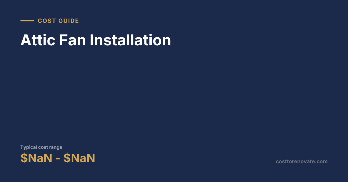 Attic Fan Installation Cost in 2026