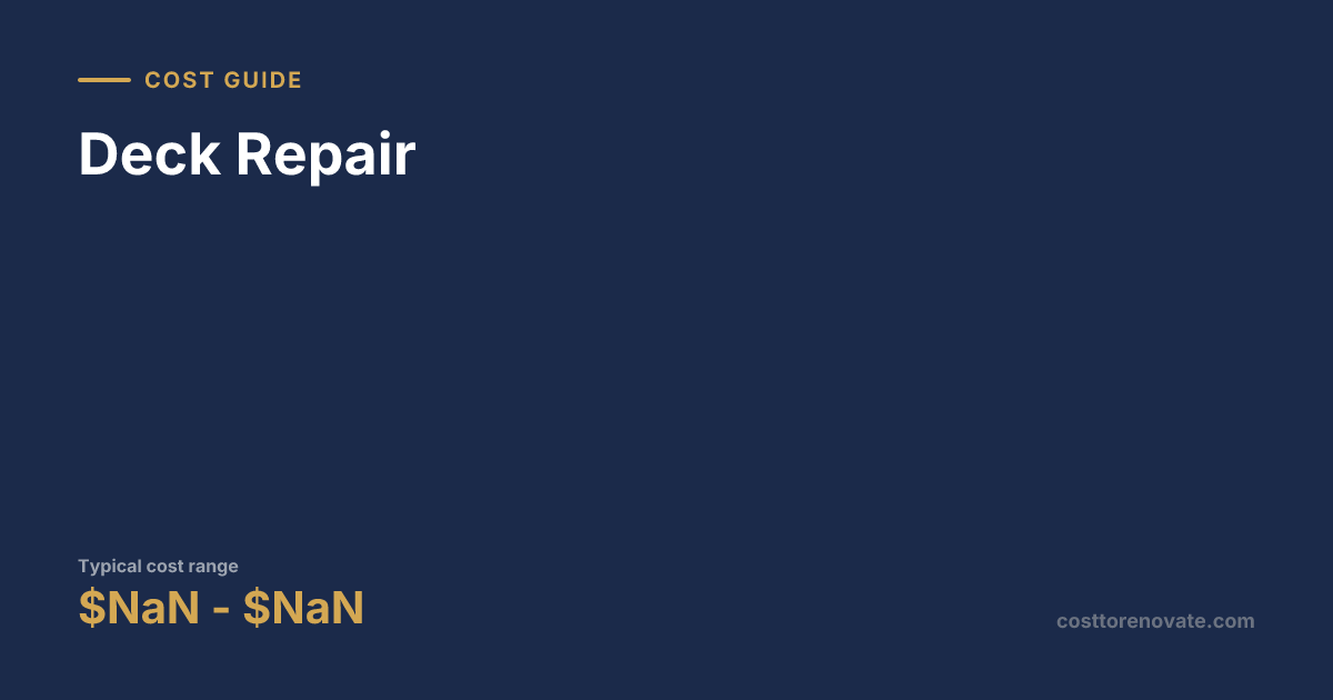 Deck Repair Cost in 2026